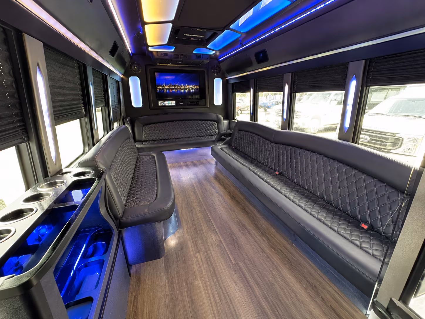 Boston Private Event Transportation party bus interior
