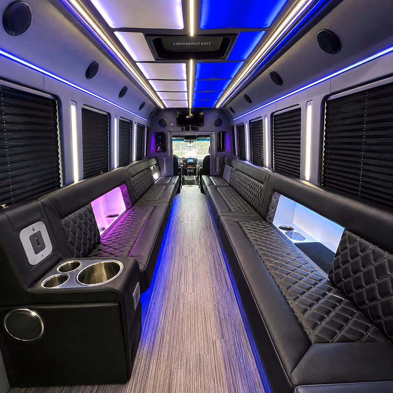 Boston Wedding Transportation party bus interior