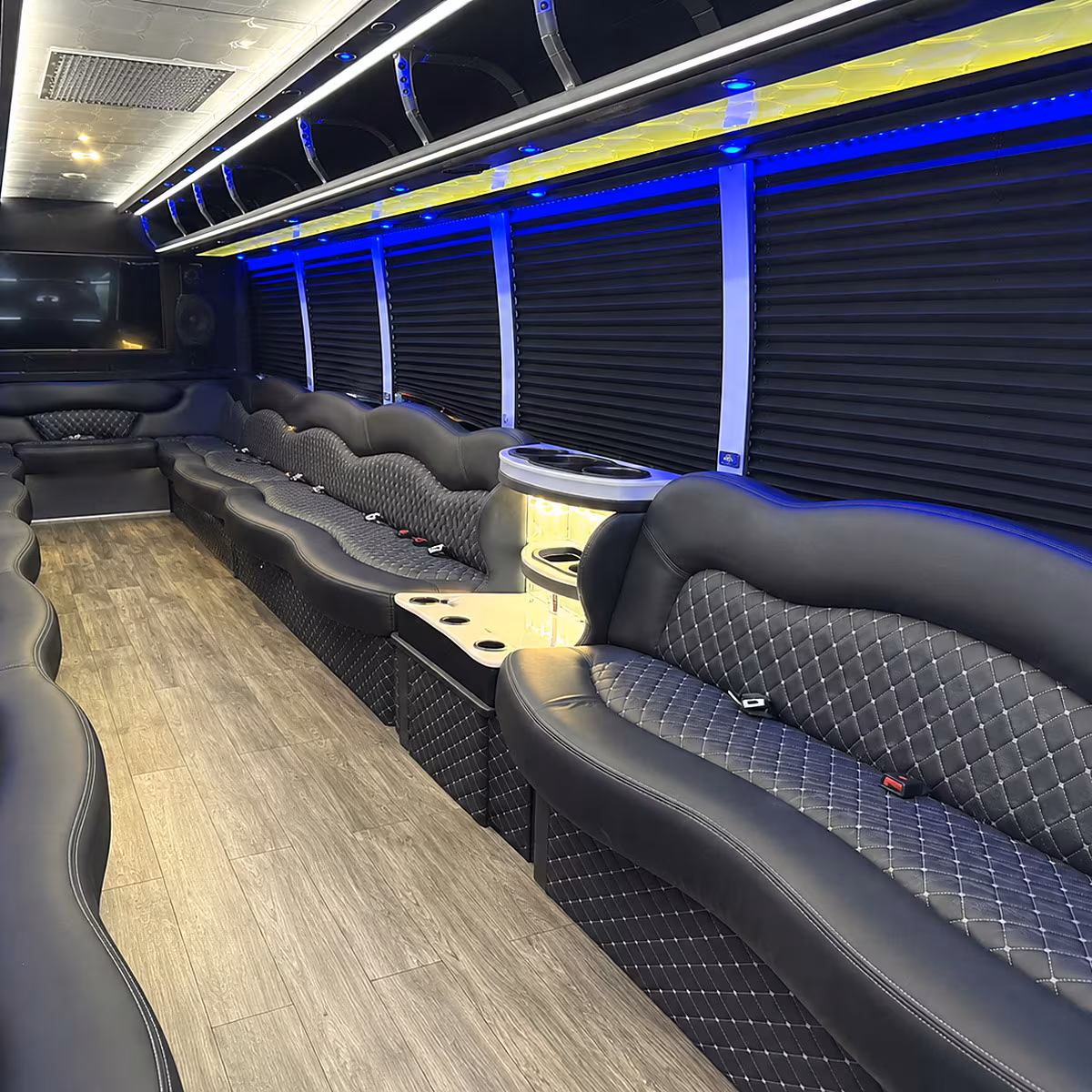 Boston Wedding Transportation party bus interior