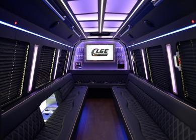 Waltham 18 Passenger Limo Bus Interior