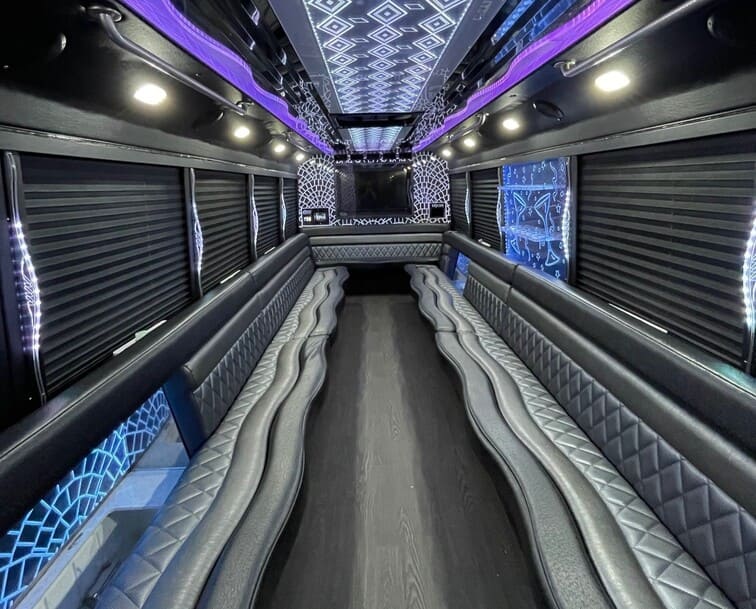Waltham 30 Passenger Party Bus White Interior