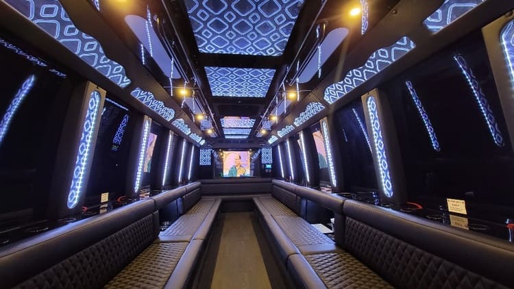 Cambridge 40 Passenger Limo Bus Interior